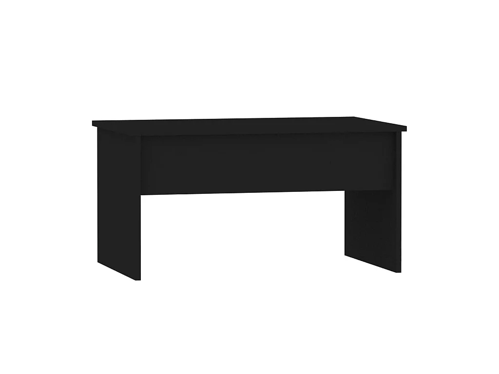 Goldfarbener Couchtisch, Schwarz, 80 x 50,5 x 41,5 cm, Holzwerkstoff