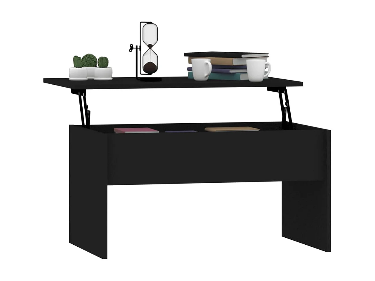 Gold Salontafel Zwart 80x50,5x41,5 cm Bewerkt hout