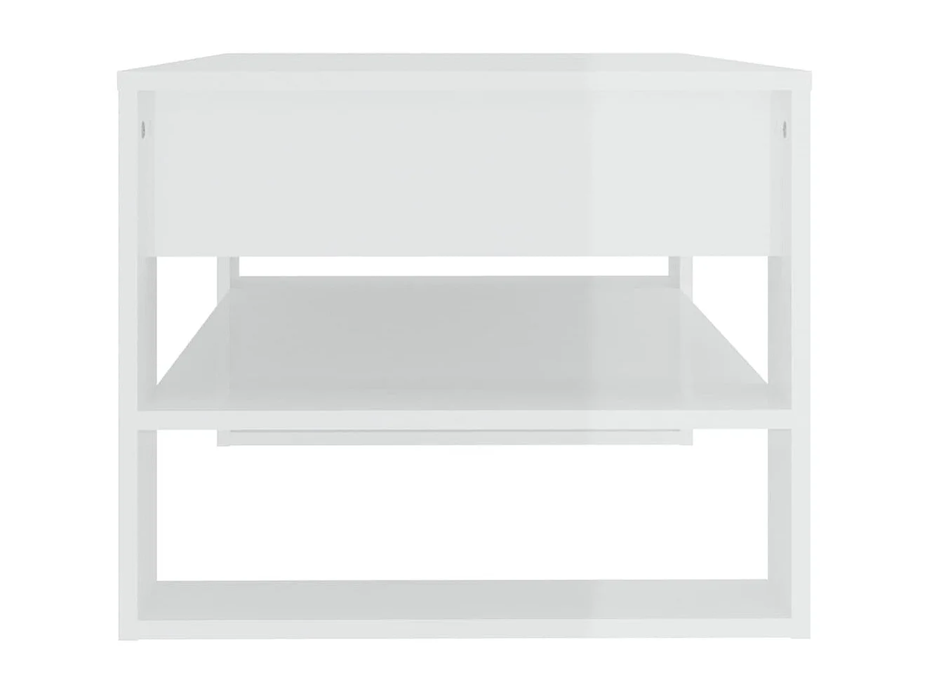 Mesa de centro dourada branco brilhante 102x55x45 cm Madeira trabalhada