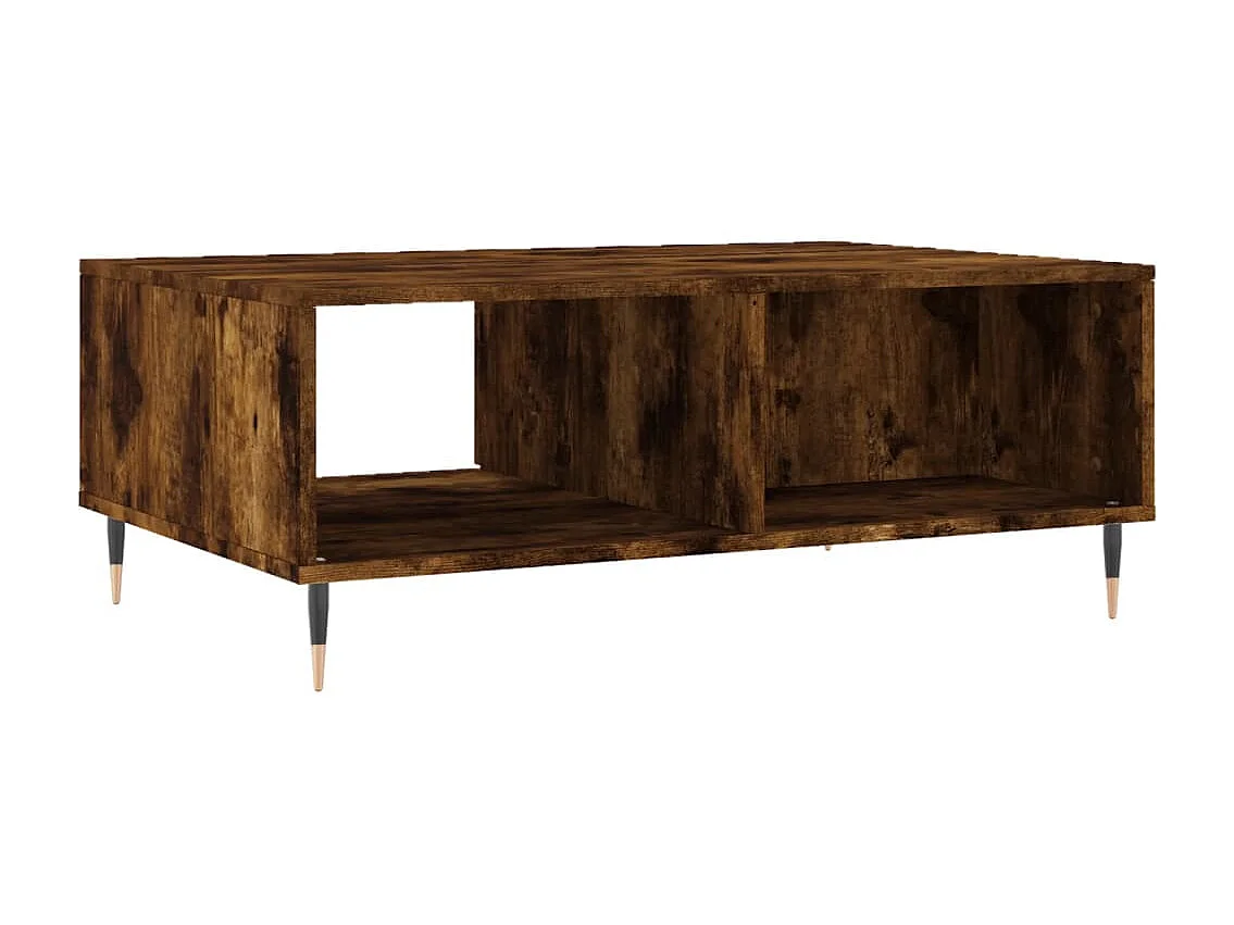 Tavolino in rovere affumicato oro 90x60x35 cm in multistrato