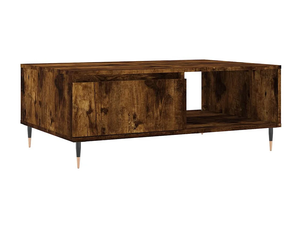 Goud Gerookt eiken salontafel 90x60x35 cm samengesteld hout