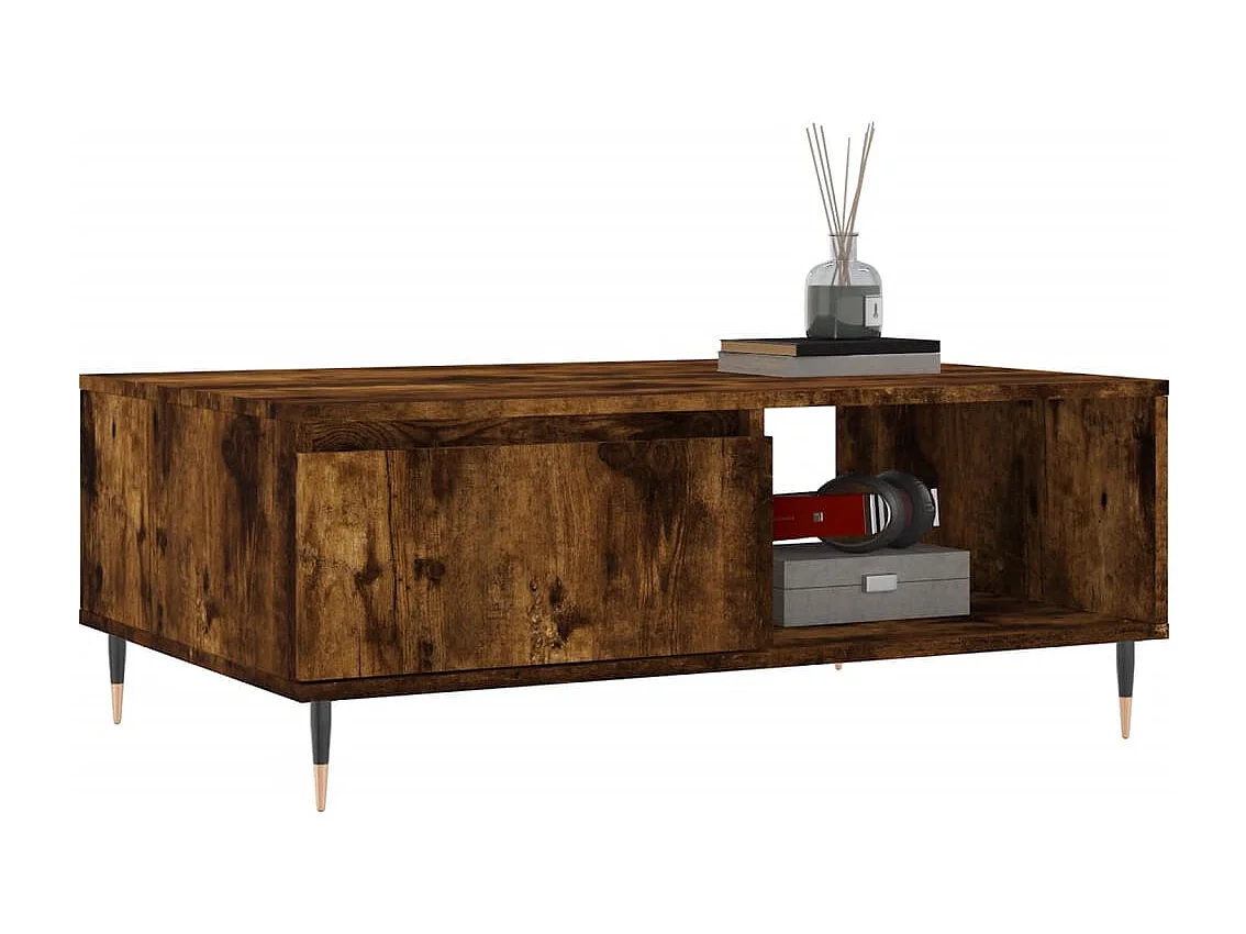 Goud Gerookt eiken salontafel 90x60x35 cm samengesteld hout