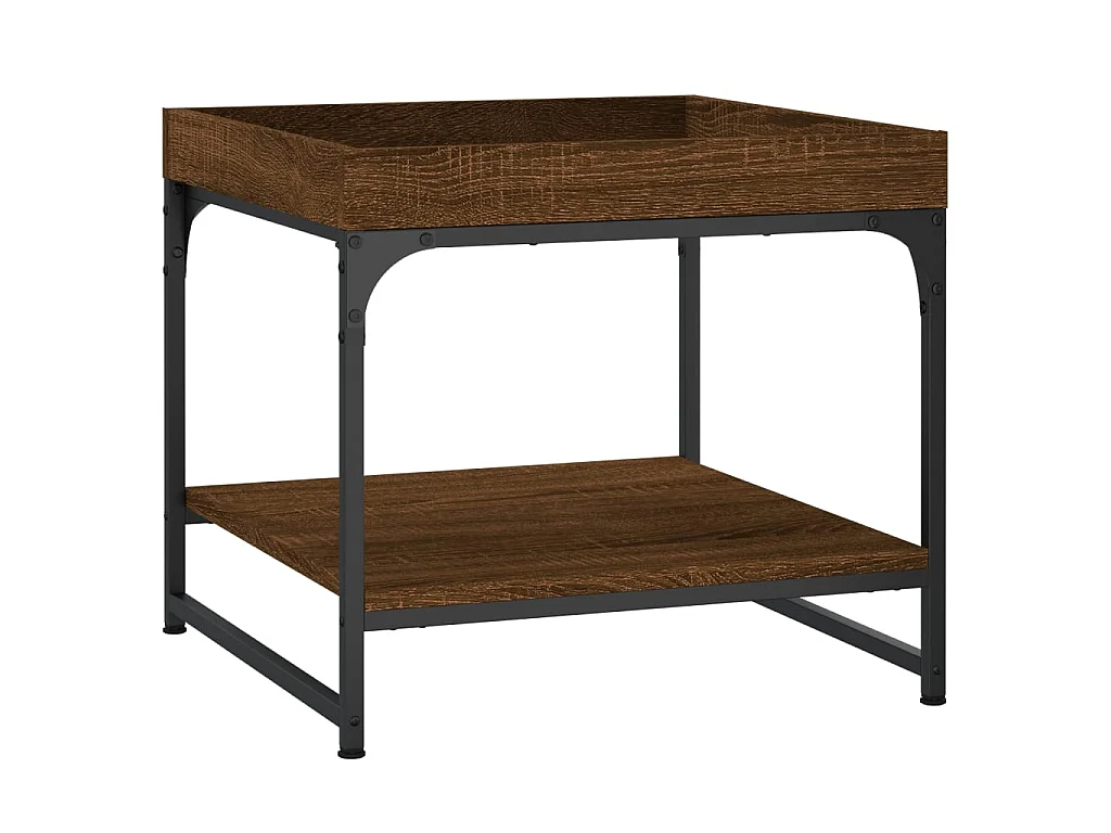 Table basse chêne marron 49,5x49,5x45 cm bois d'ingénierie