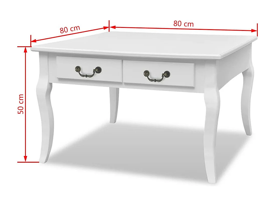 Salontafel met 4 laden Wit