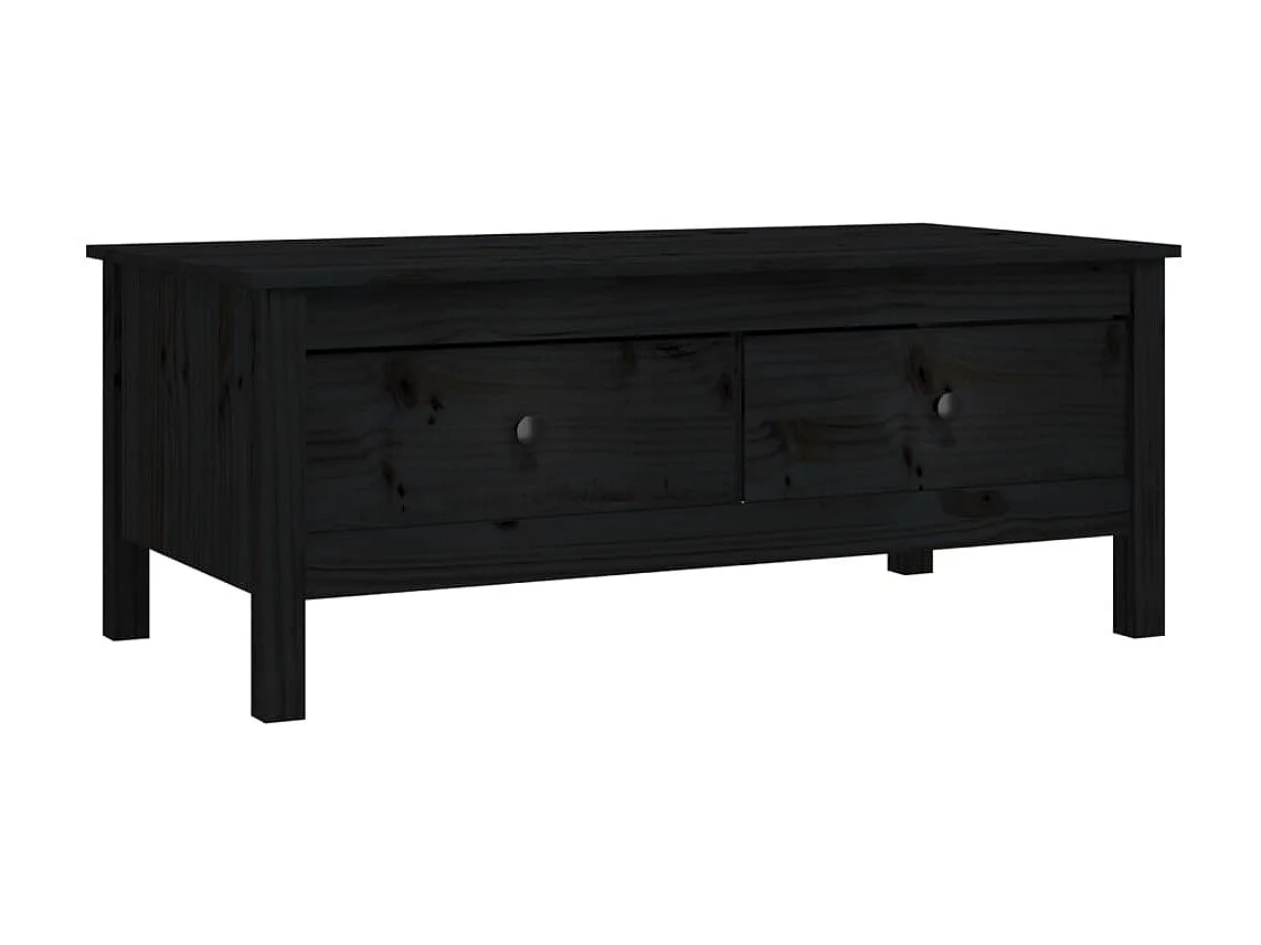 Gold Salontafel Zwart 100x50x40 cm Massief grenenhout