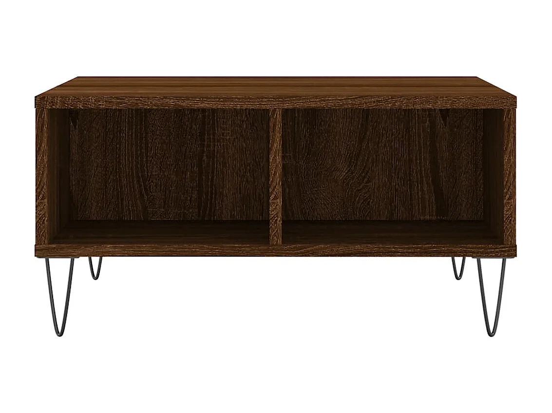 Table basse chêne marron 60x60x30 cm bois d'ingénierie