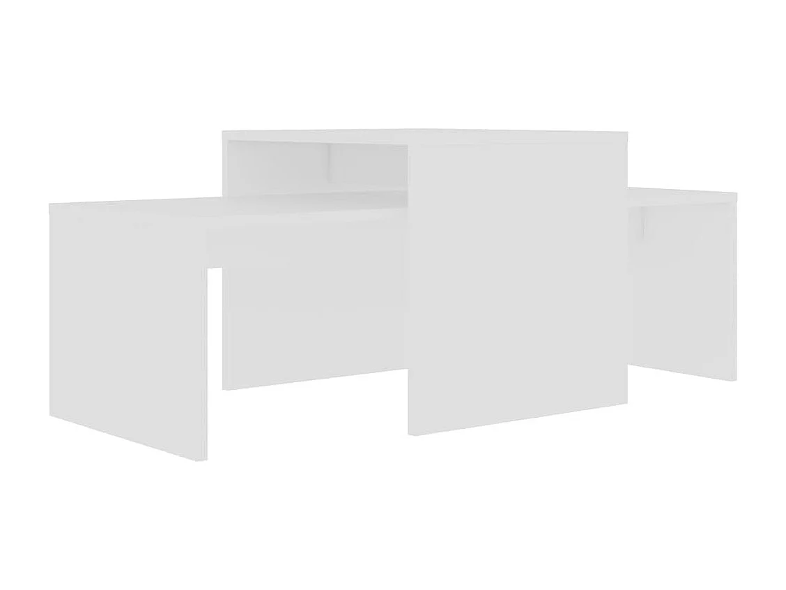 Gold Couchtisch-Set Weiß 100x48x40 cm Spanplatte