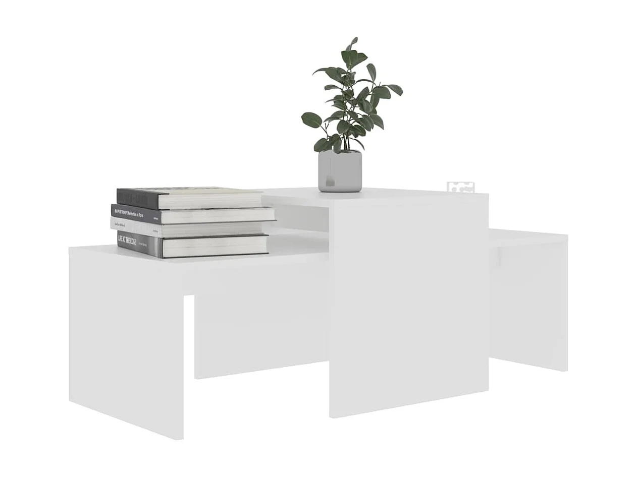 Gold Couchtisch-Set Weiß 100x48x40 cm Spanplatte