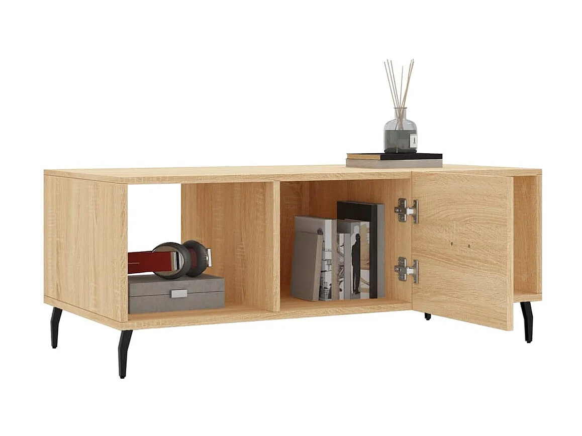 Table basse chêne sonoma 102x50x40 cm bois d'ingénierie