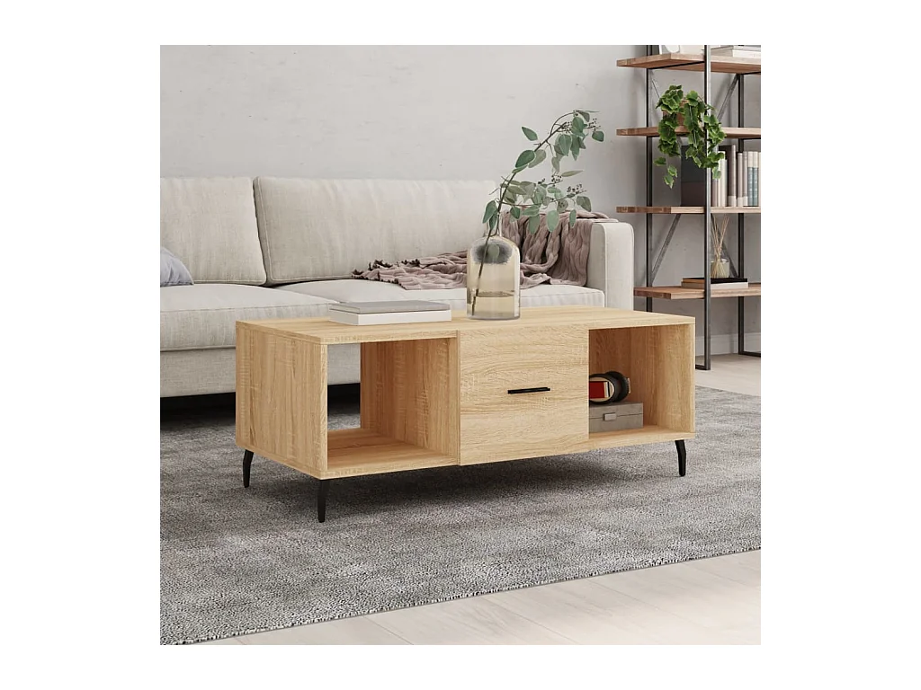Table basse chêne sonoma 102x50x40 cm bois d'ingénierie