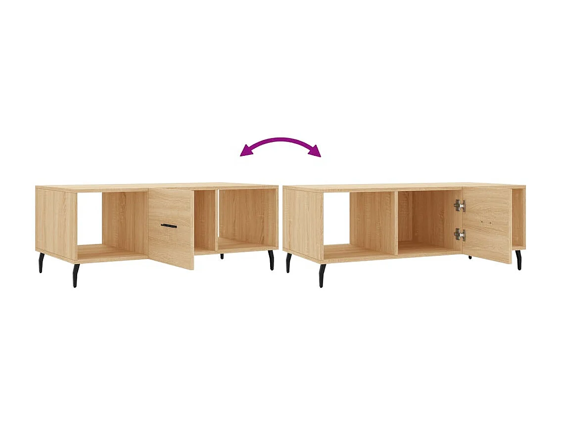 Table basse chêne sonoma 102x50x40 cm bois d'ingénierie