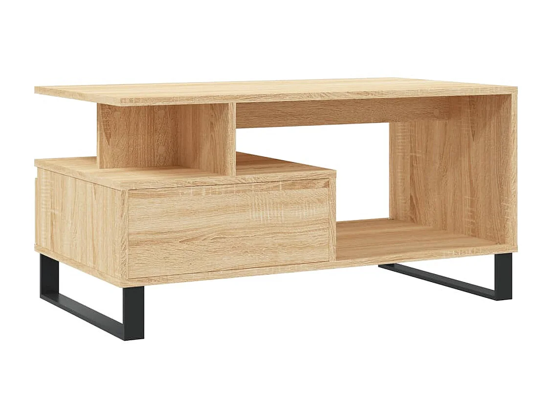 Mesa de centro Gold Roble Sonoma 90x49x45 cm Madera contrachapada