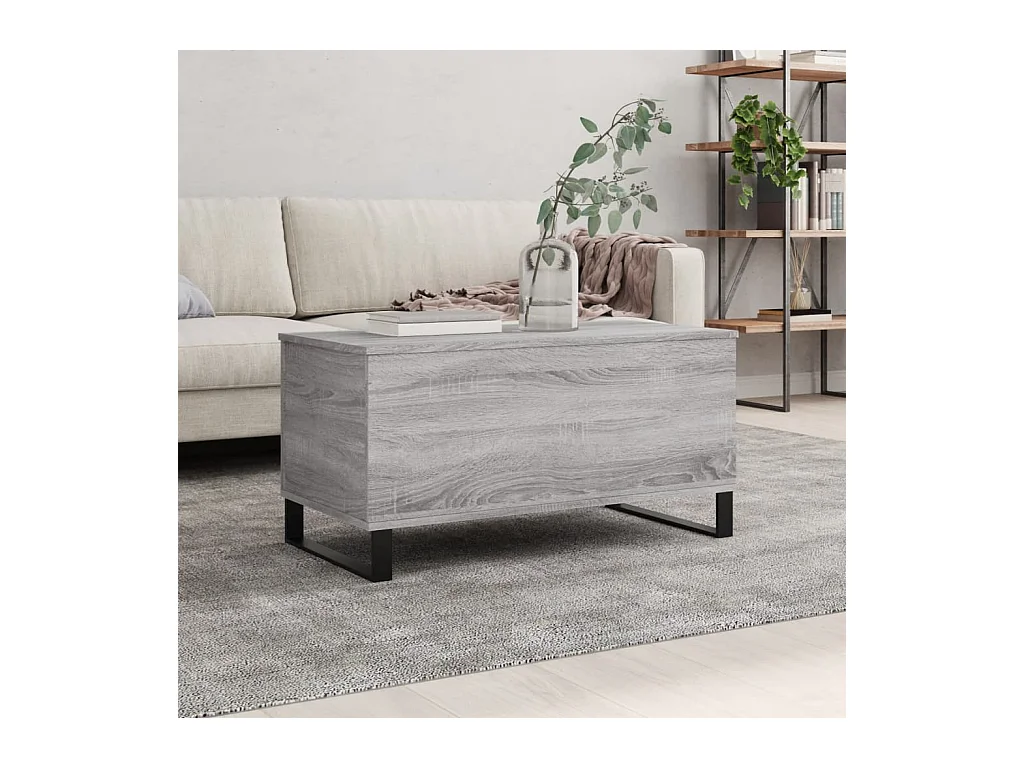 Table basse Sonoma gris 90x44,5x45 cm Bois d'ingénierie
