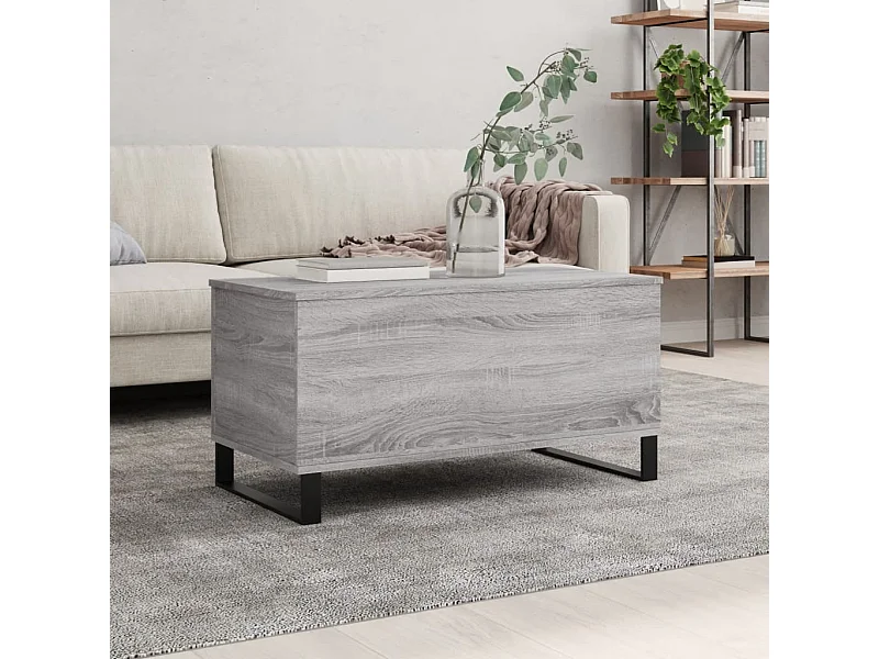 Table basse Sonoma gris 90x44,5x45 cm Bois d'ingénierie