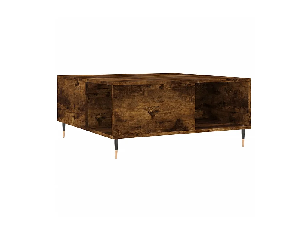 Goud Gerookt eiken salontafel 80x80x36,5 cm samengesteld hout
