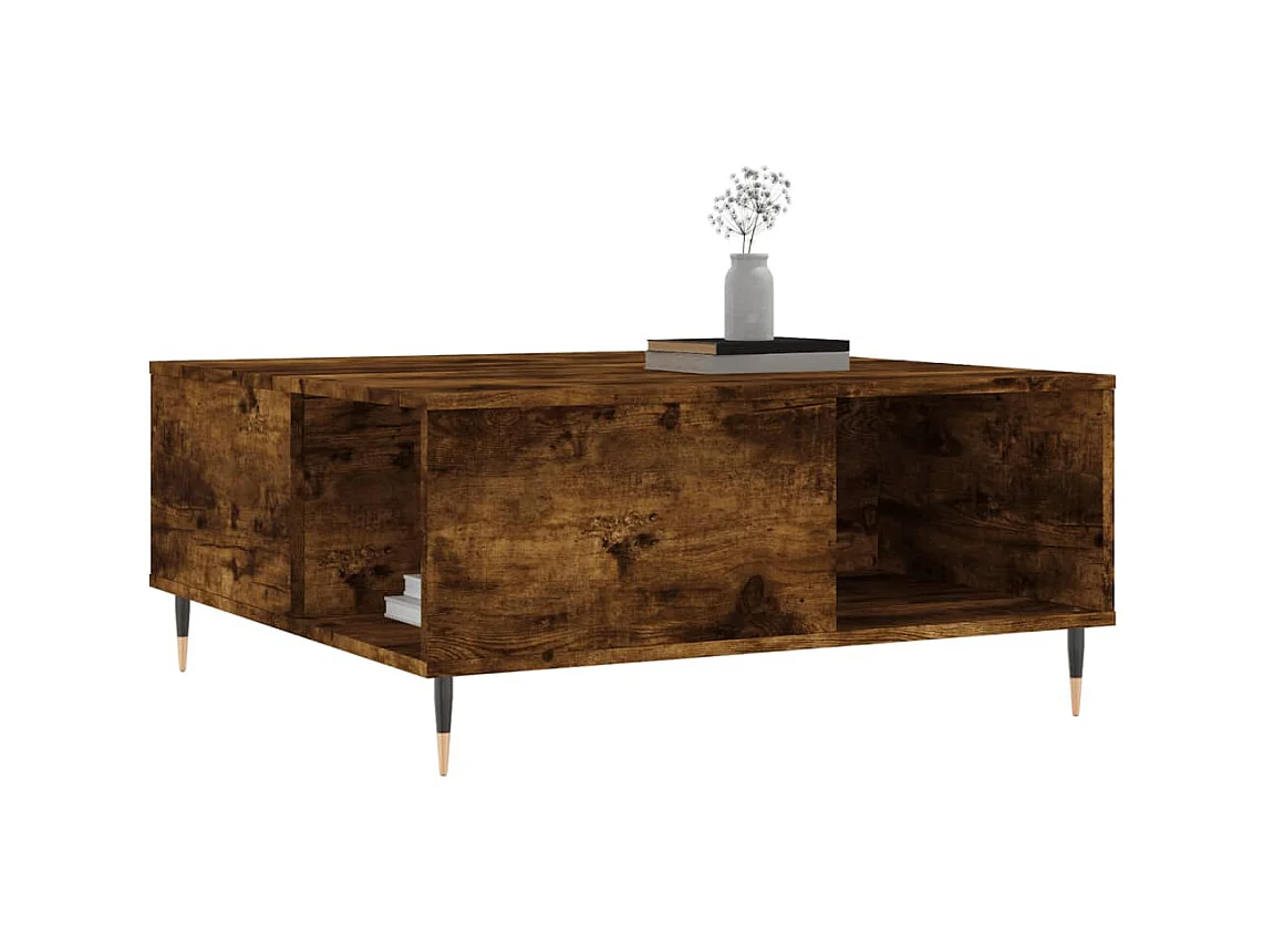 Goud Gerookt eiken salontafel 80x80x36,5 cm samengesteld hout