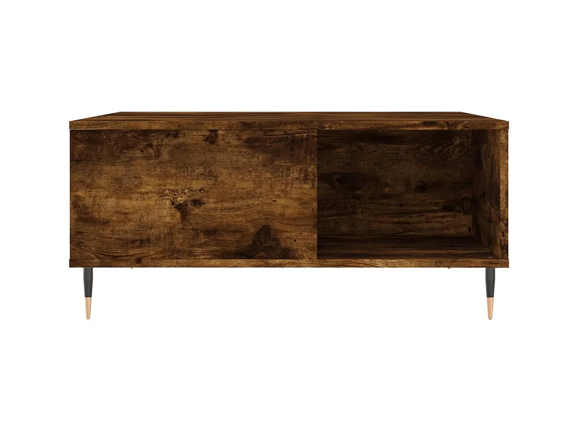 Goud Gerookt eiken salontafel 80x80x36,5 cm samengesteld hout