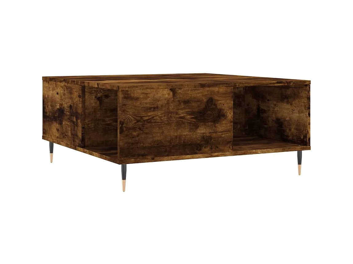 Goud Gerookt eiken salontafel 80x80x36,5 cm samengesteld hout