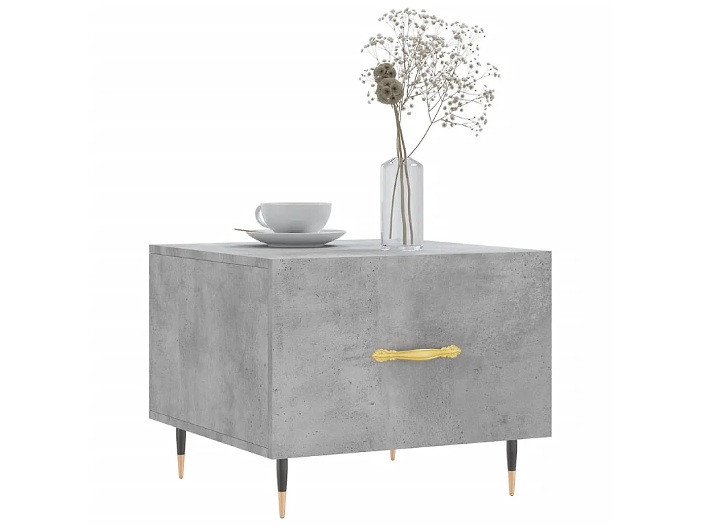 Tavolini Gold 2 pezzi grigio cemento 50x50x40 cm in multistrato