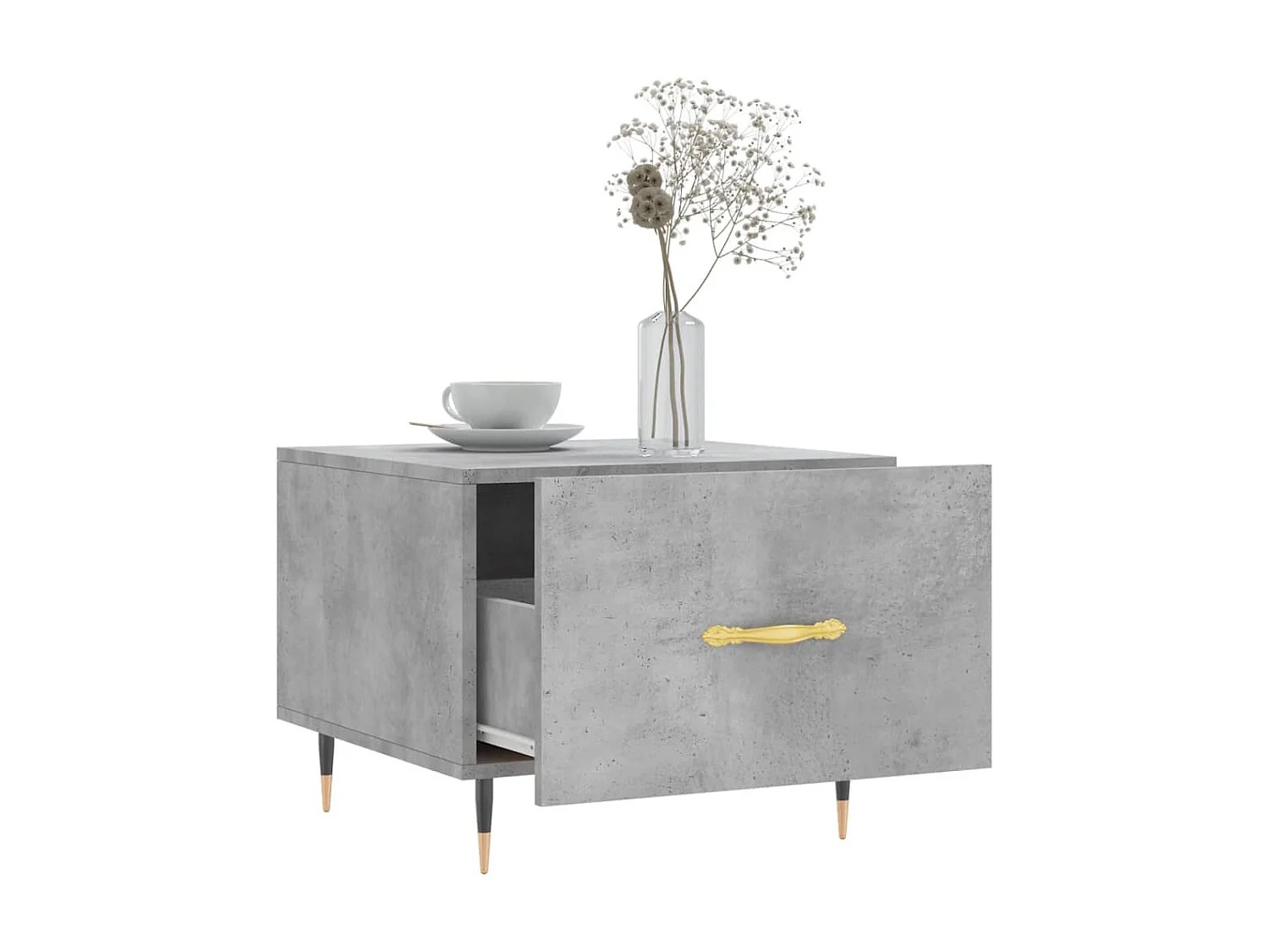 Tavolini Gold 2 pezzi grigio cemento 50x50x40 cm in multistrato