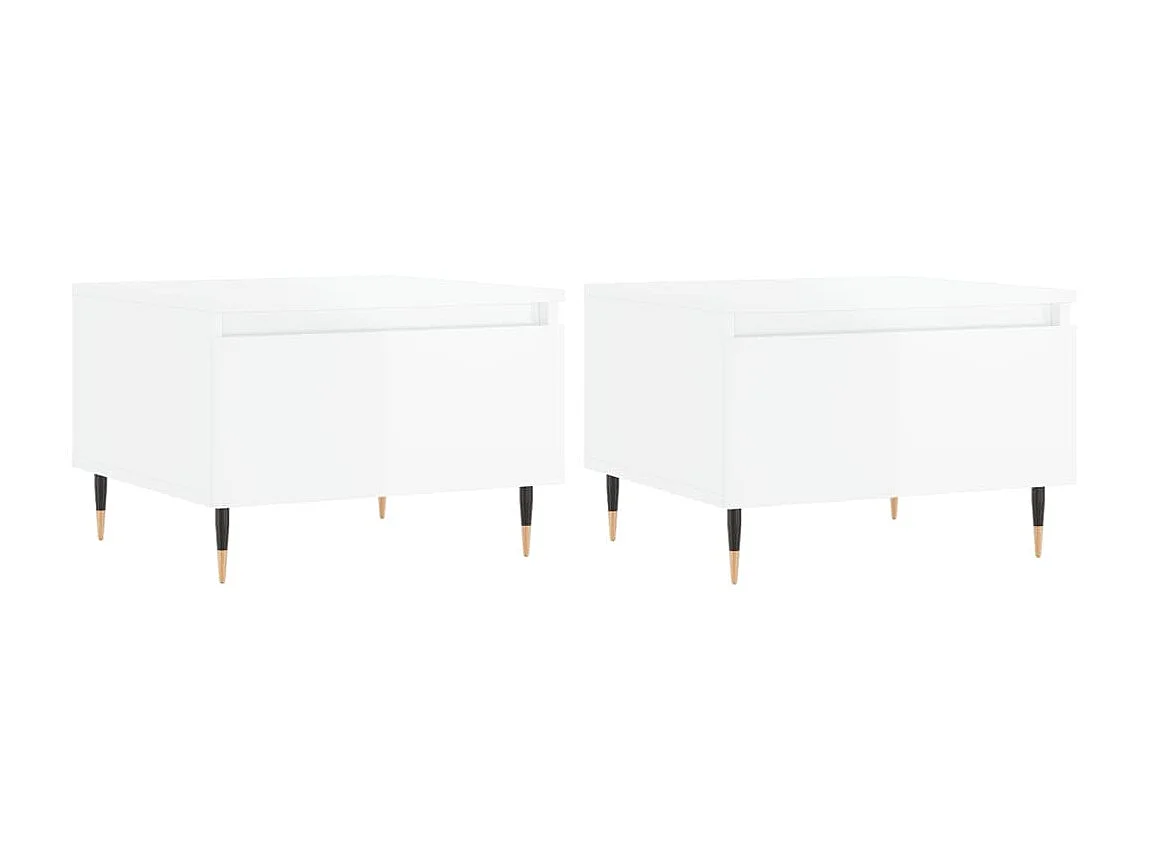Tables basses 2 pcs blanc brillant 50x46x35cm bois d'ingénierie