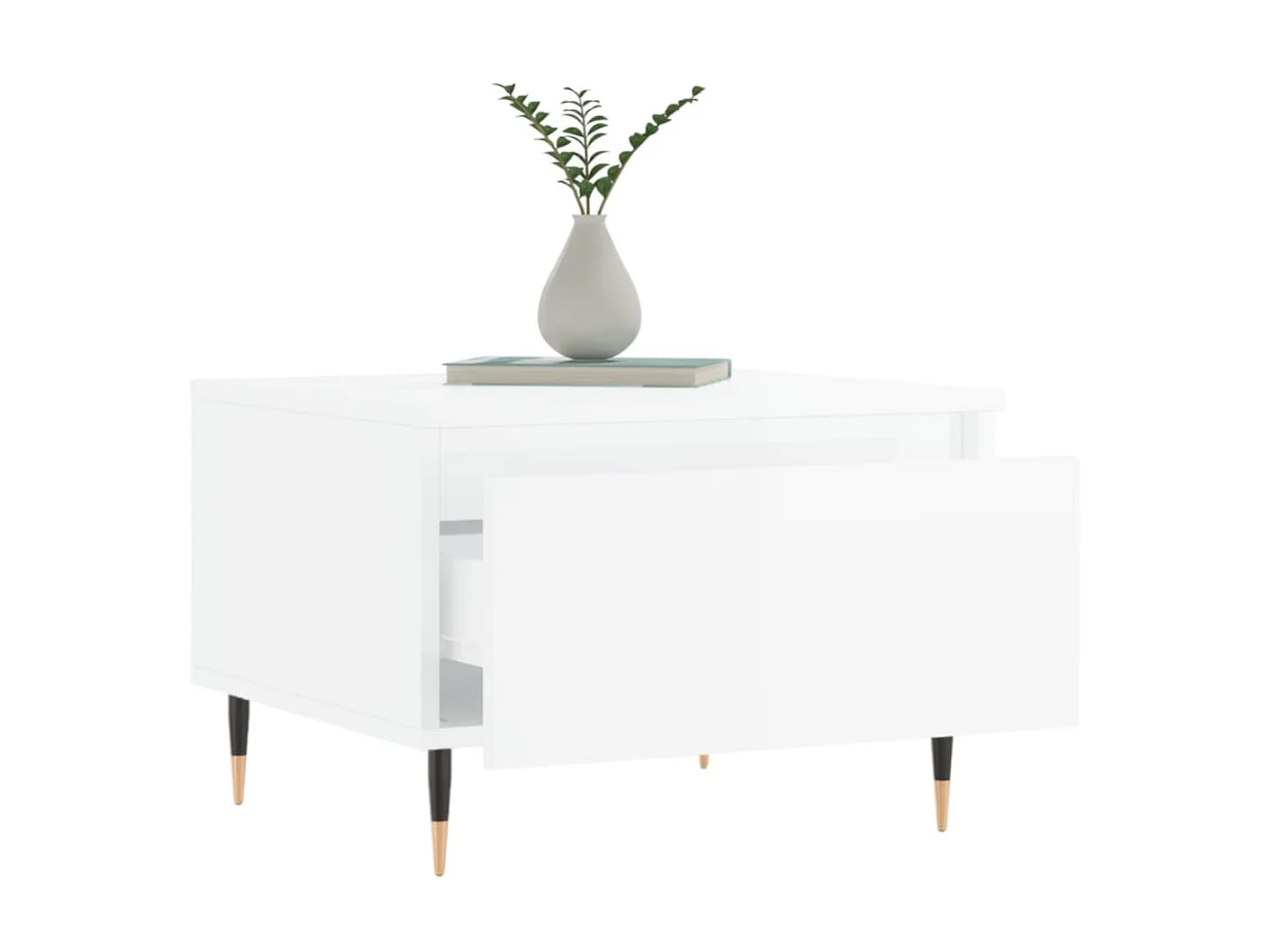 Tables basses 2 pcs blanc brillant 50x46x35cm bois d'ingénierie