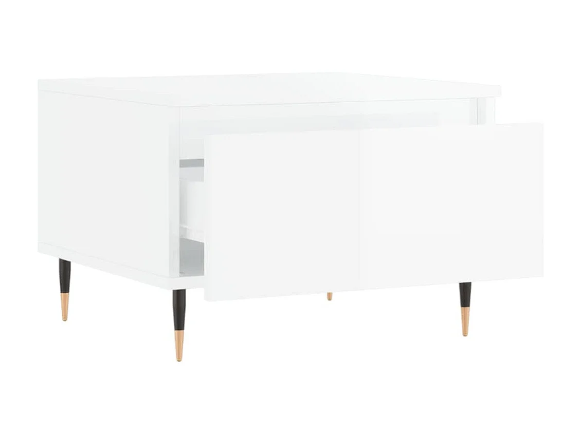 Tables basses 2 pcs blanc brillant 50x46x35cm bois d'ingénierie