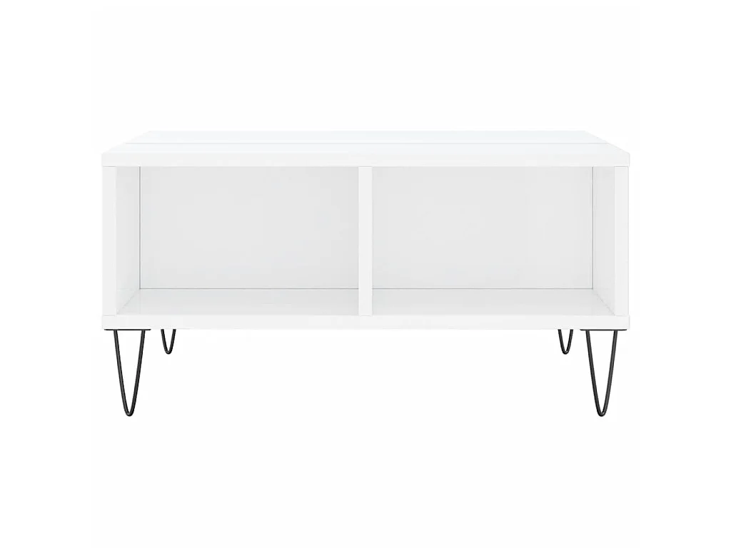 Table basse blanc brillant 60x60x30 cm bois d'ingénierie