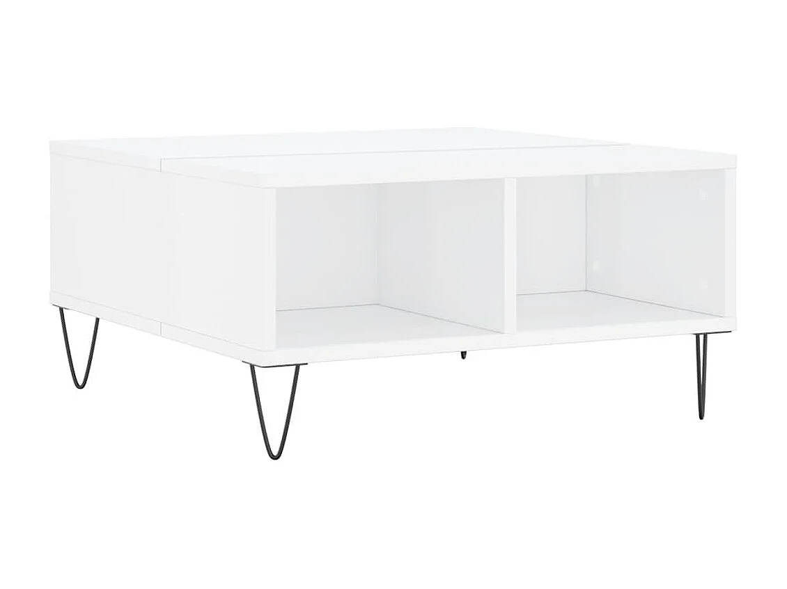 Table basse blanc brillant 60x60x30 cm bois d'ingénierie