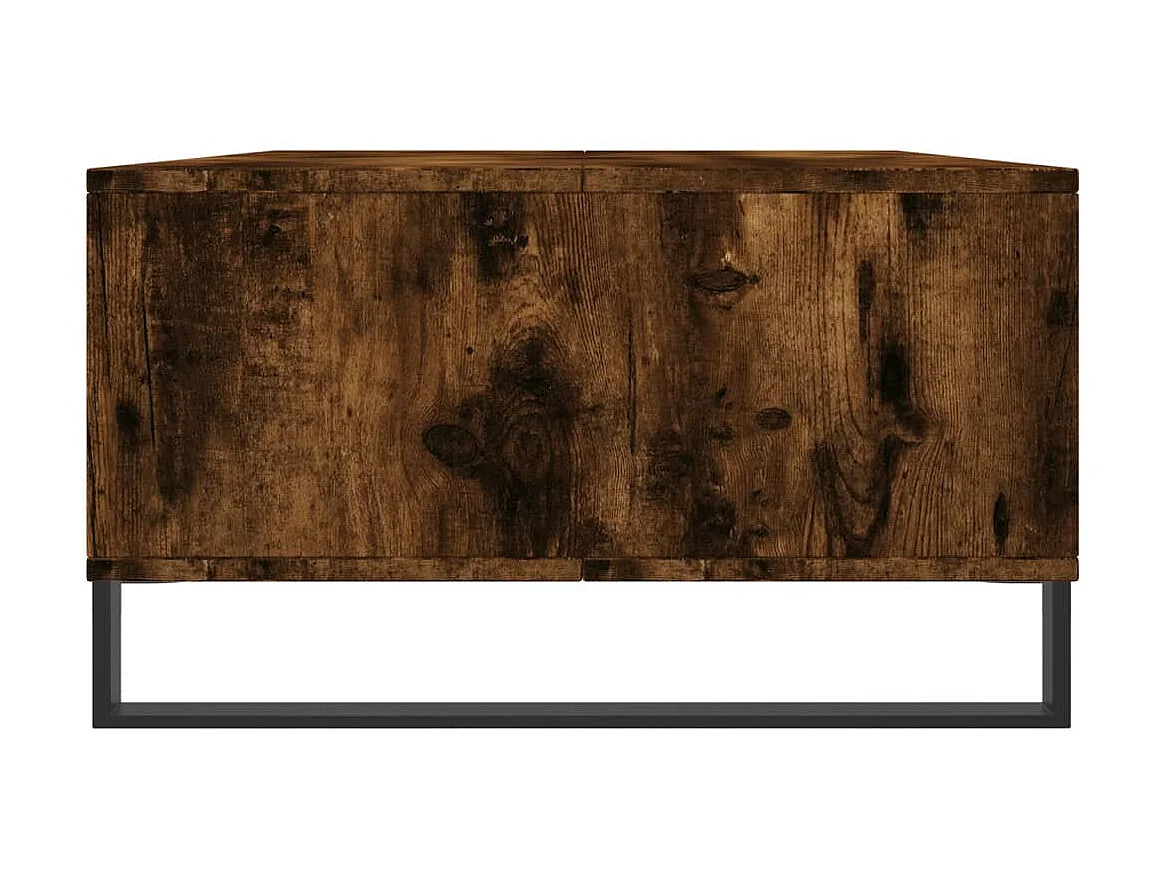 Mesa de centro em carvalho fumê dourado 104x60x35 cm madeira projetada