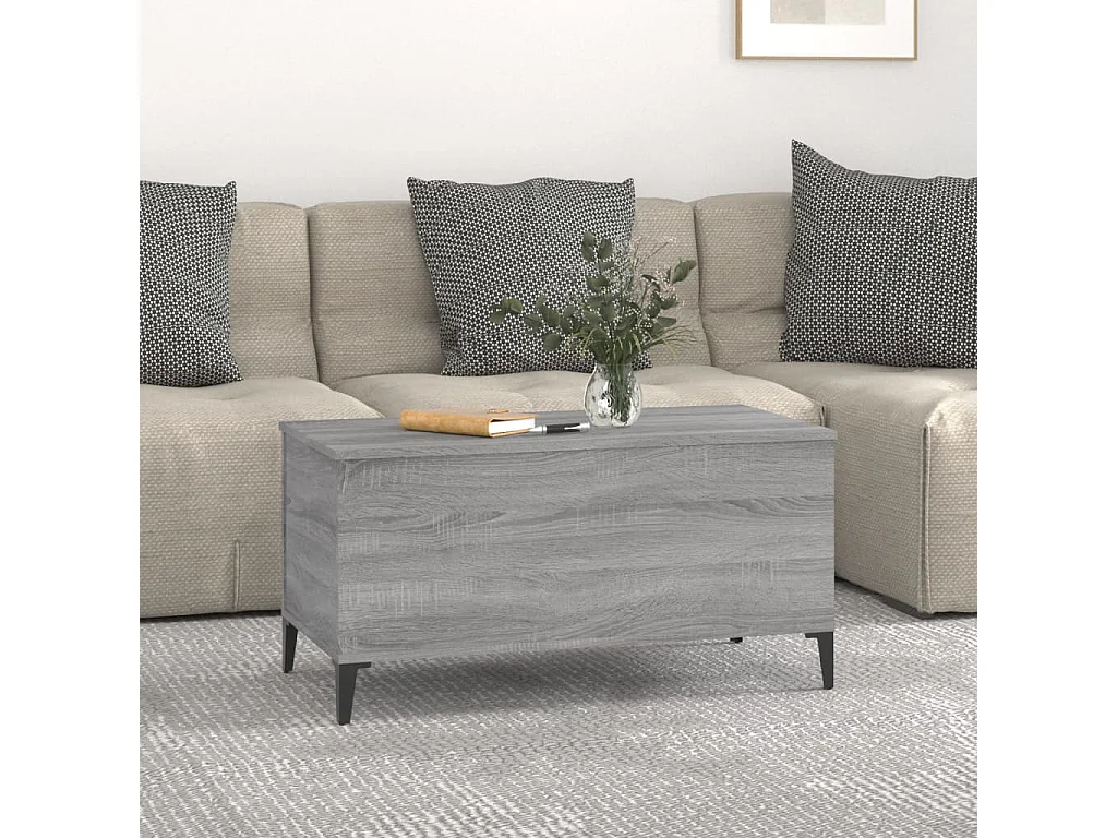 Mesa de centro cinza Gold Sonoma 90x44,5x45 cm Madeira trabalhada