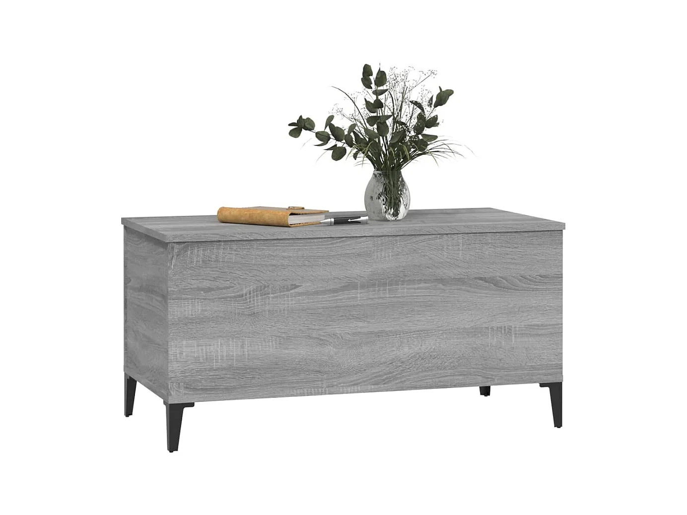 Mesa de centro cinza Gold Sonoma 90x44,5x45 cm Madeira trabalhada