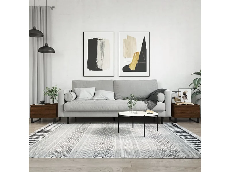 Tavolini Gold 2 pz rovere marrone 50x46x35 cm pannelli in MDF
