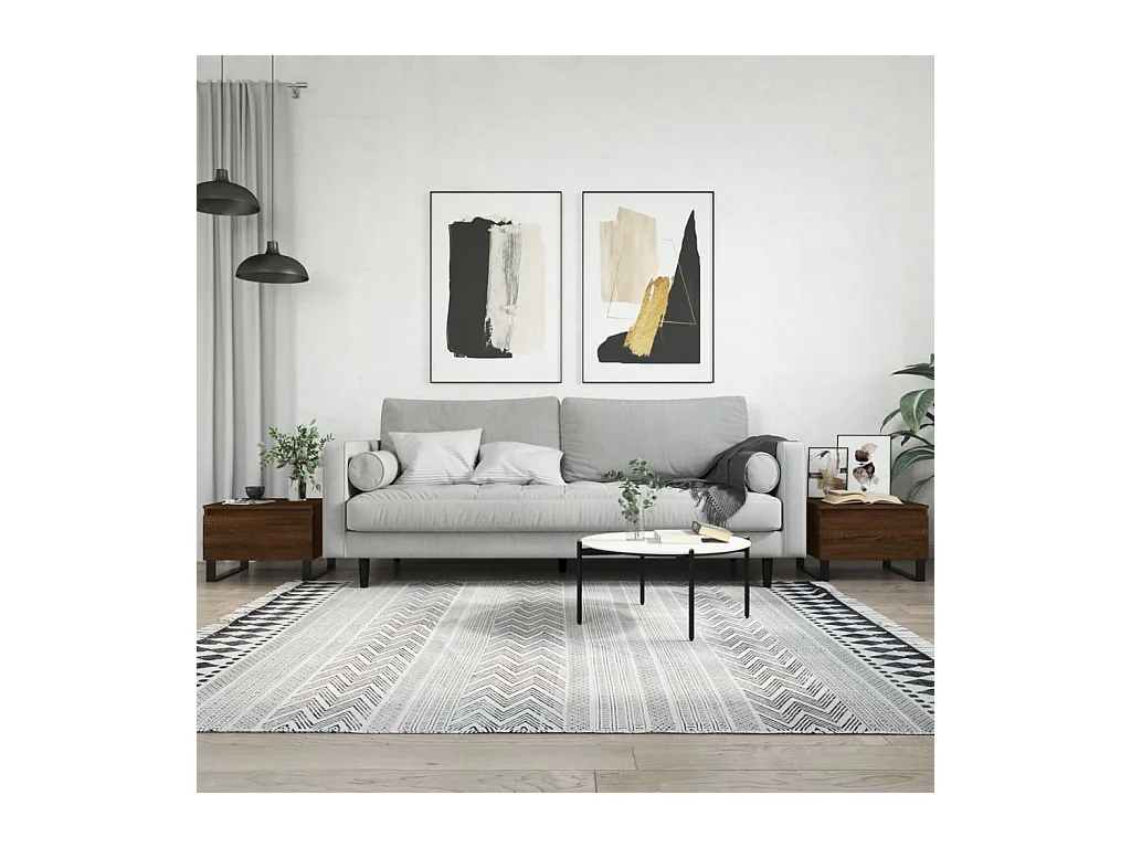 Tavolini Gold 2 pz rovere marrone 50x46x35 cm pannelli in MDF