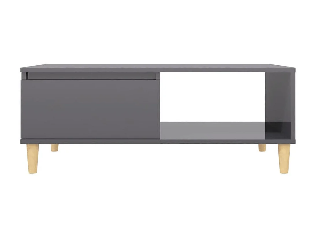 Gold Salontafel Glanzend grijs 90x60x35 cm Spaanplaat