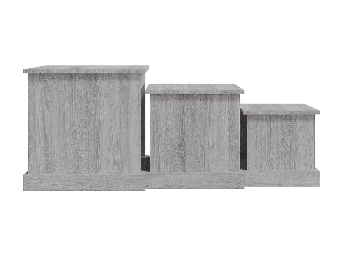 Tables gigognes 3 pcs sonoma gris bois d'ingénierie
