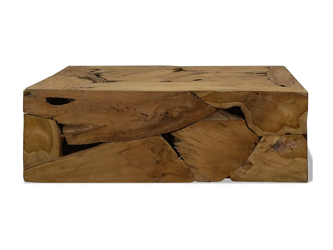 Tavolino Gold 90x50x30 cm Vero Teak Marrone