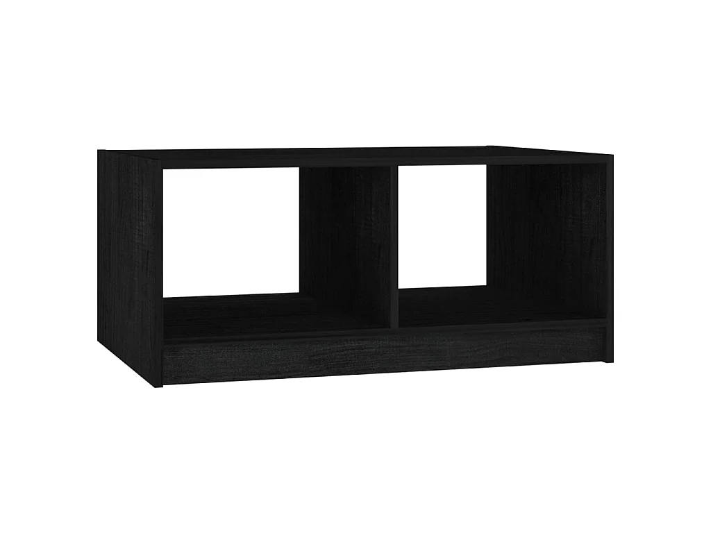 Table basse Noir 75x50x33,5 cm Bois de pin massif