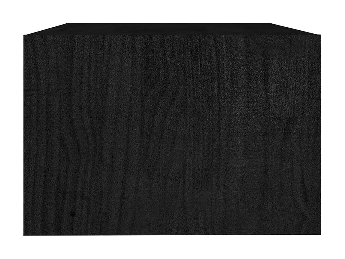 Table basse Noir 75x50x33,5 cm Bois de pin massif