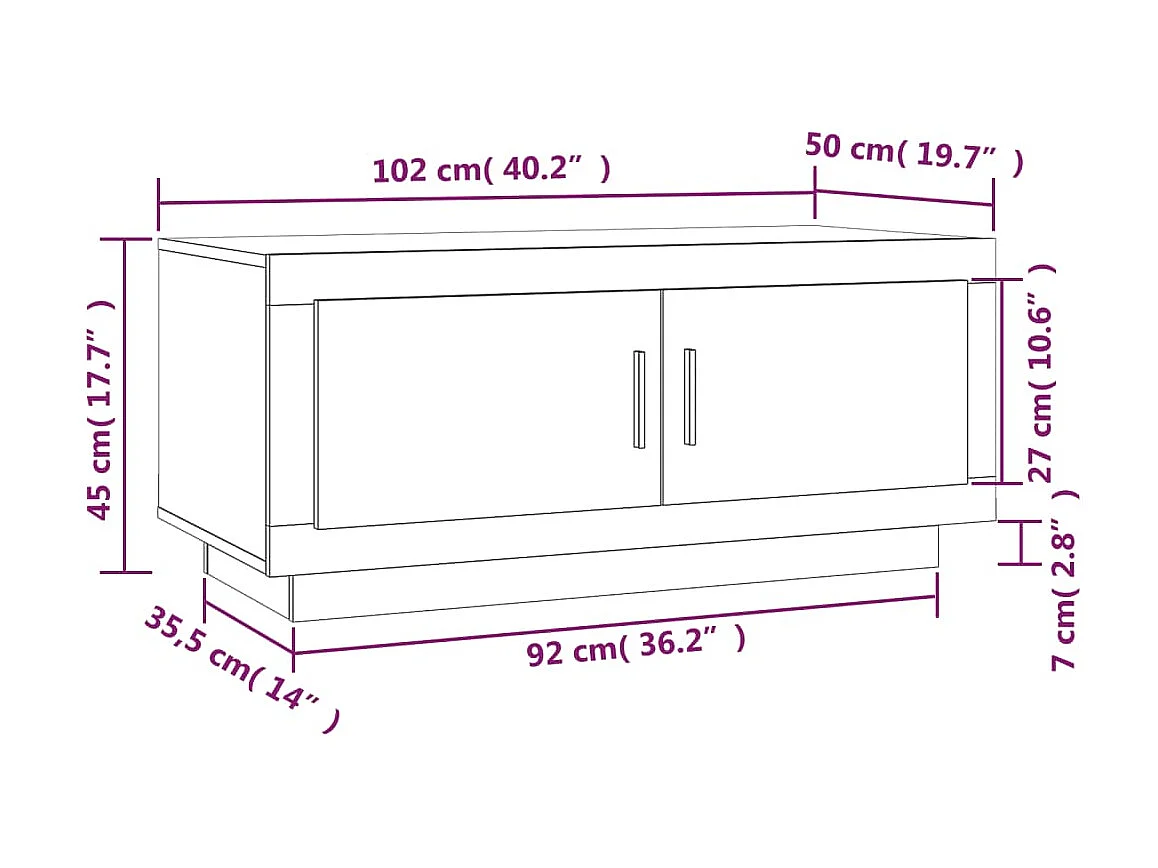 Mesa de centro Gold Negro 102x50x45 cm Madera contrachapada