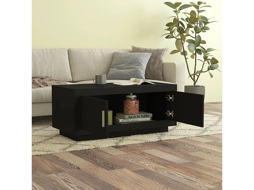 Mesa de centro Gold Negro 102x50x45 cm Madera contrachapada