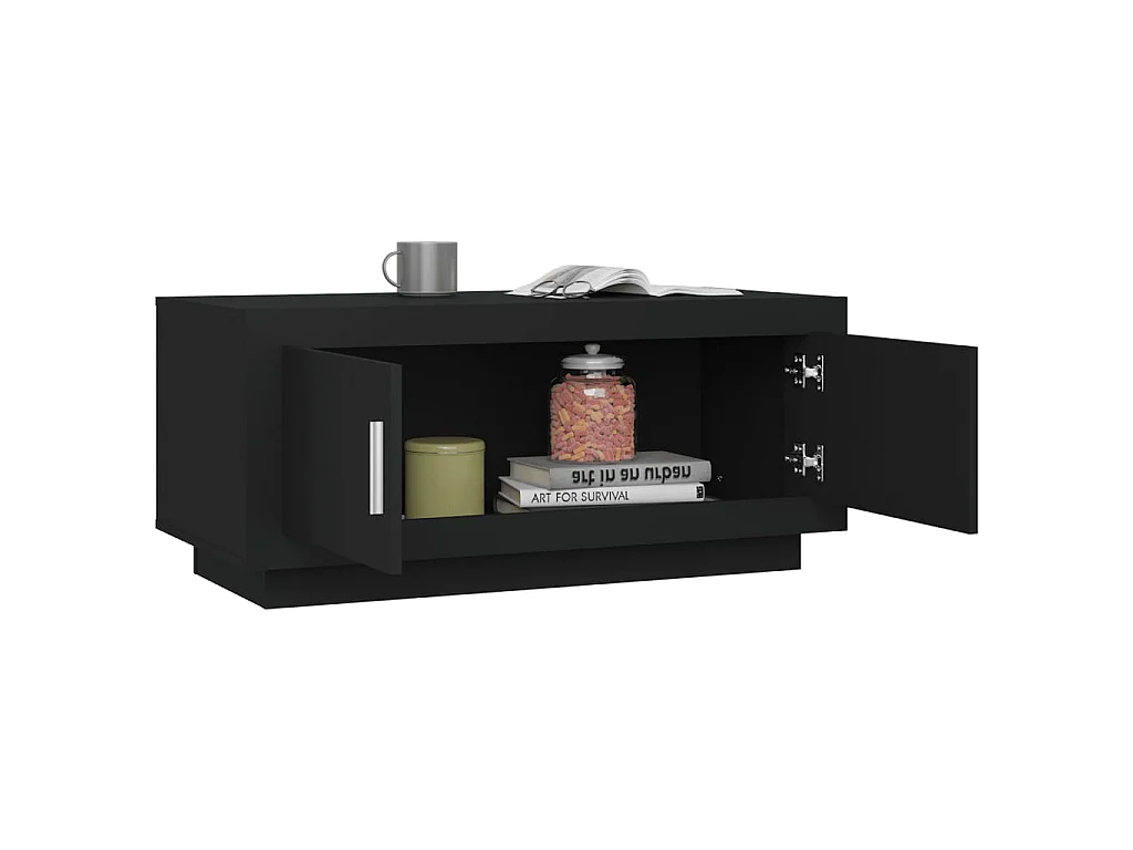 Mesa de centro Gold Negro 102x50x45 cm Madera contrachapada