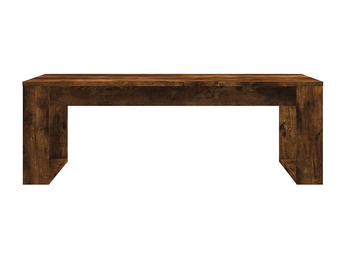 Mesa de centro em carvalho fumê dourado 102x50x35 cm madeira projetada