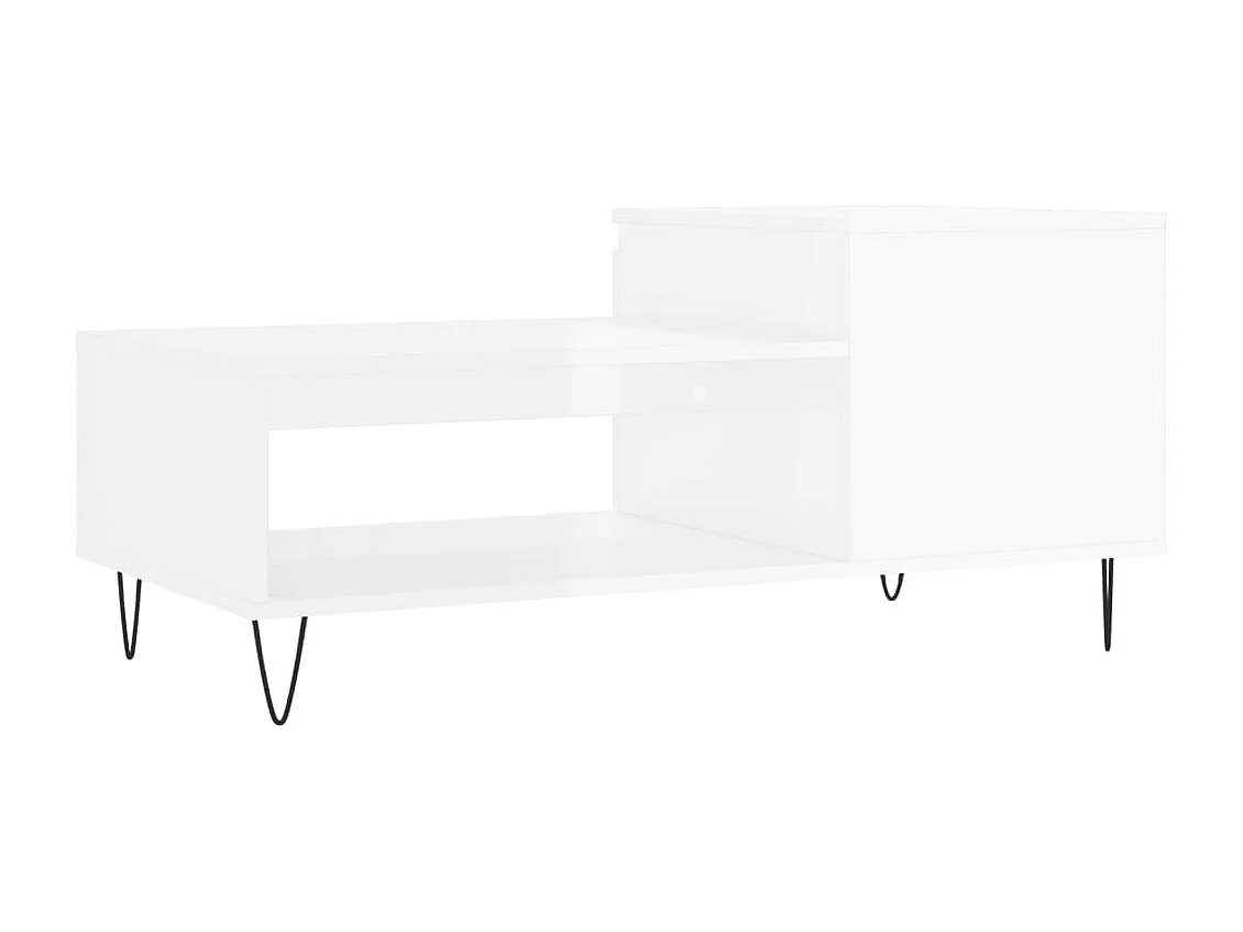 Table basse Blanc brillant 100x50x45 cm Bois d'ingénierie