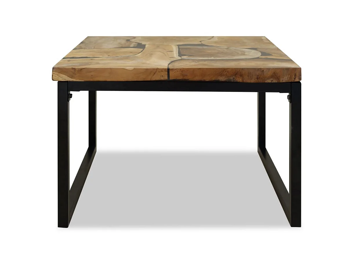 Salontafel van goudkleurig teakhars 60 x 60 x 40 cm