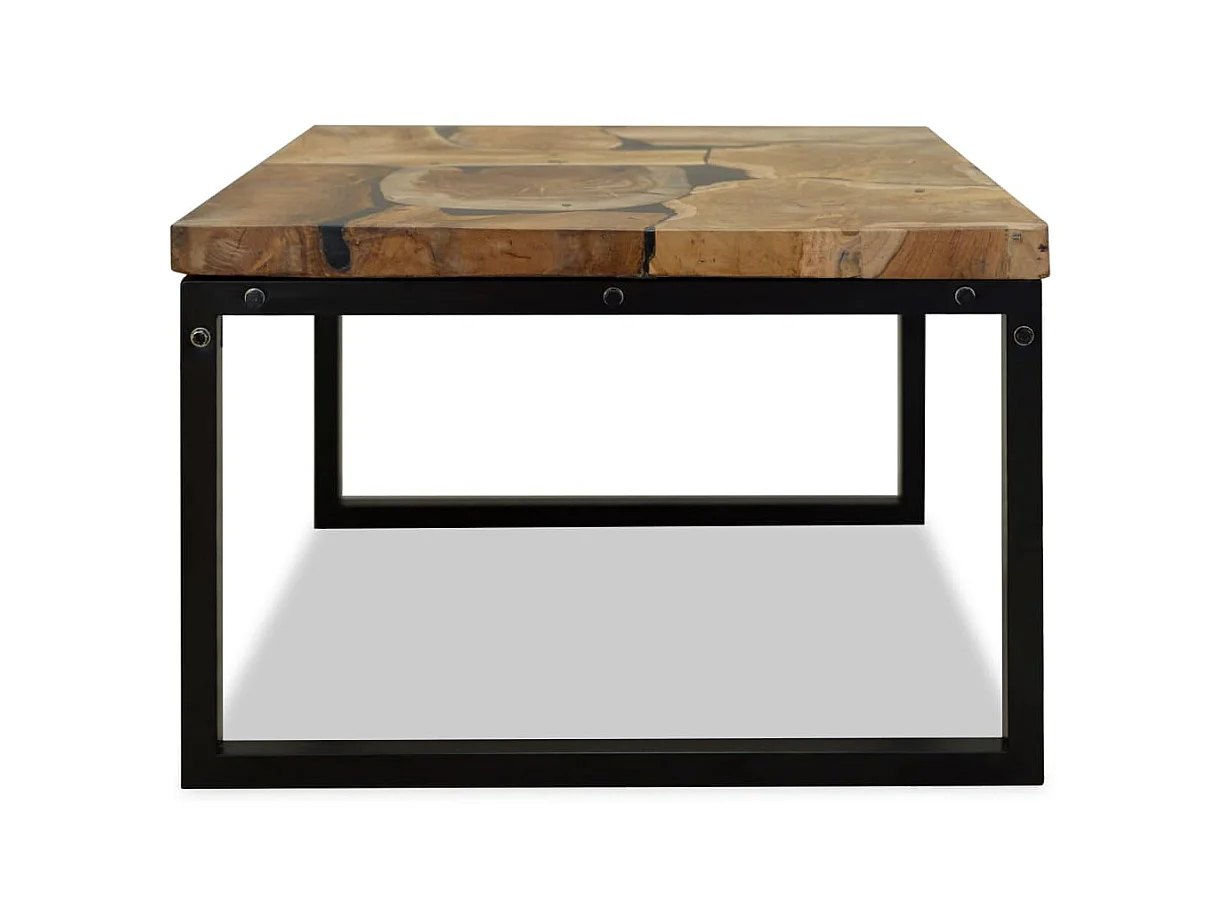 Salontafel van goudkleurig teakhars 60 x 60 x 40 cm