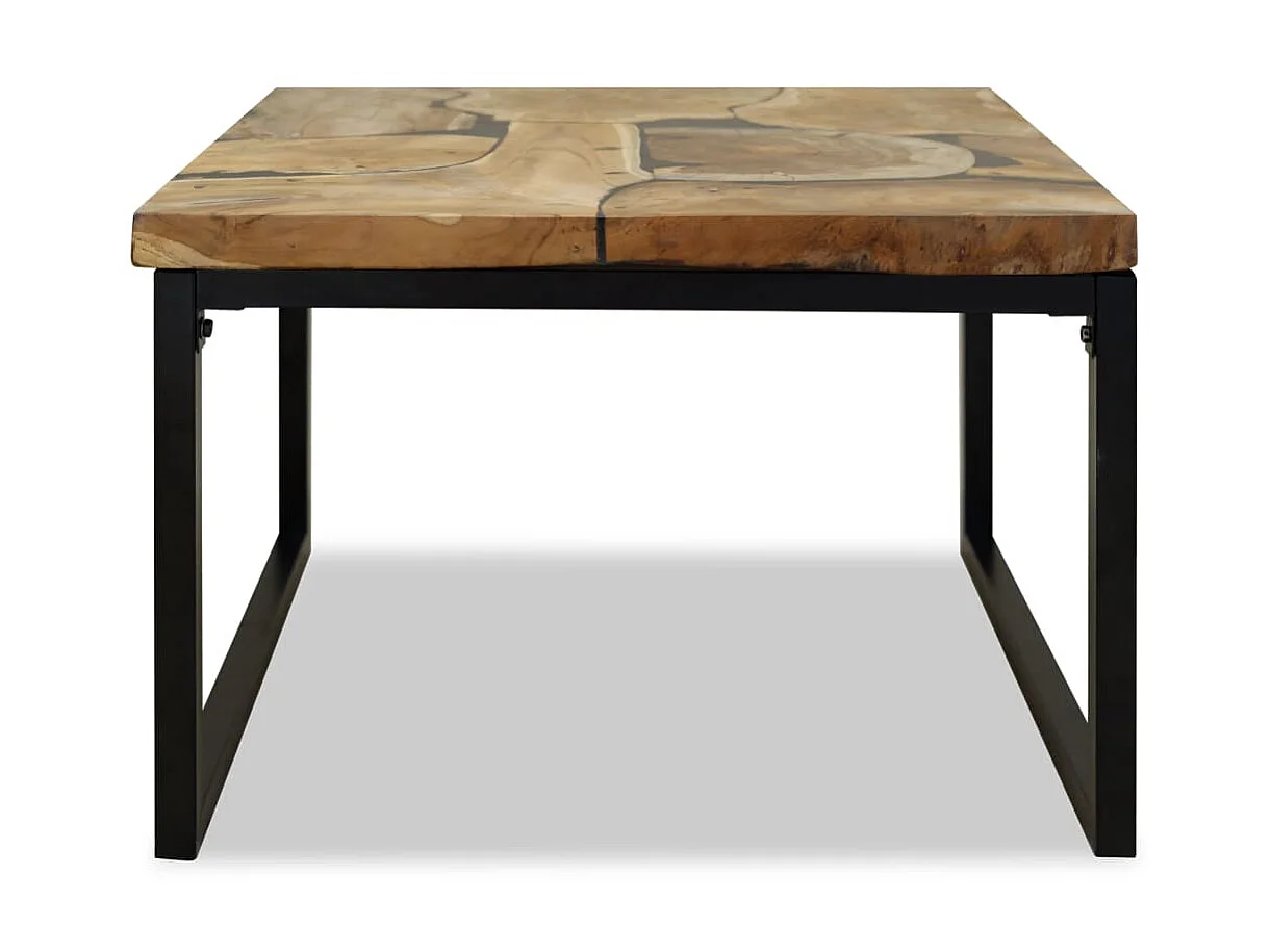 Salontafel van goudkleurig teakhars 60 x 60 x 40 cm