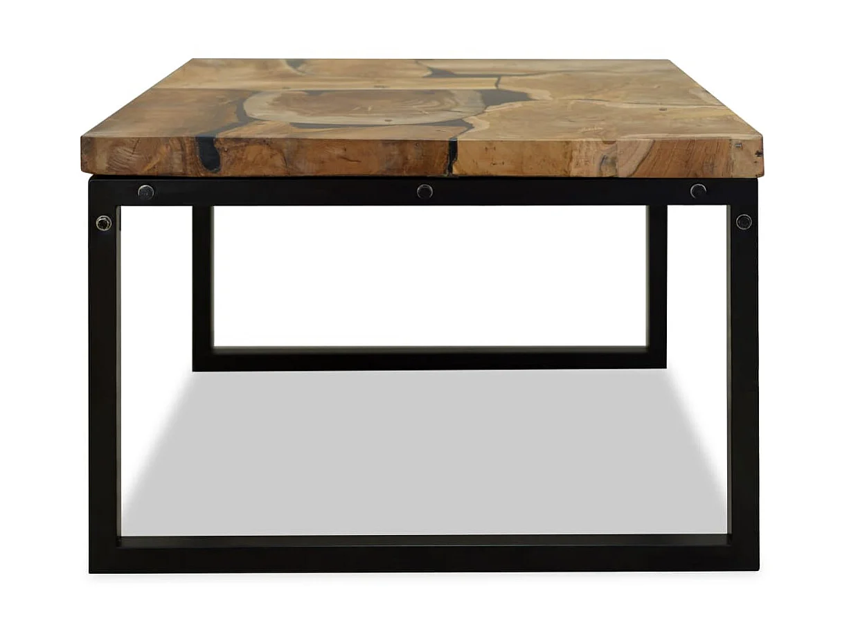 Salontafel van goudkleurig teakhars 60 x 60 x 40 cm