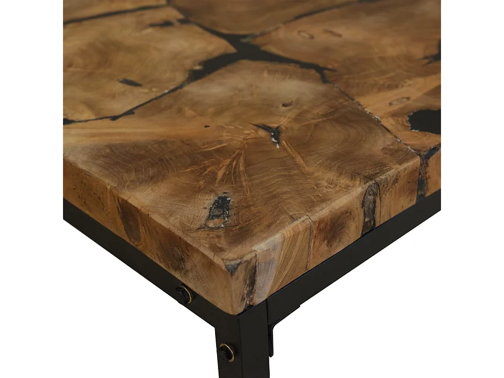 Salontafel van goudkleurig teakhars 60 x 60 x 40 cm