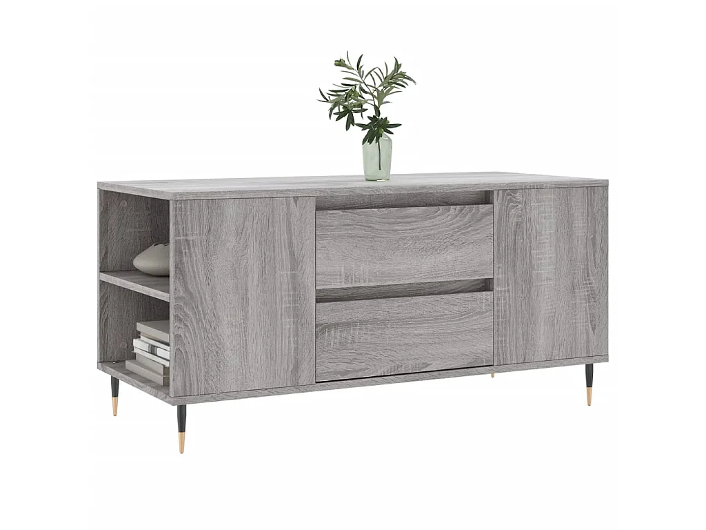 Tavolino grigio Gold Sonoma 102x44,5x50 cm in derivati del legno